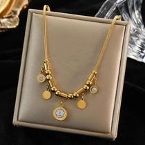 Colar De Pingente Com Esferas Ocas Em Aço Inoxidável 316L Cor Dourada Para Mulheres, Joia Choker Que
