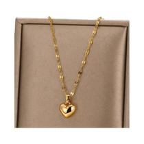 Colar De Pingente De Aço Inoxidável Dourado Para Mulheres E Meninas, Joia De Corrente Para