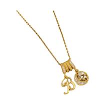 Colar De Pingente De Cobre Banhado a Ouro 18K Para Mulheres, Uso Diário, Joia Com Corrente De Aço