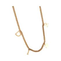 Colar De Pingente De Estrela Com Letras Para Mulheres, Corrente De Aço Inoxidável, Joia De Luxo Para