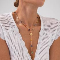 Colar De Pingente De Estrela Do Mar E Concha Colorida Para Mulheres, Joia De Verão Com Corrente Colar De Pingente De Estrela Do Mar E Concha Colorida Para Mulheres, Joia De Verão Com Corrente