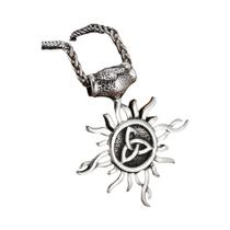 Colar De Pingente Em Aço Inoxidável Em Forma De Sol Com Duplo Furo Acessório Vintage DIY Feito À Mão