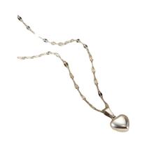 Colar De Pingente Em Forma De Coração De Aço Inoxidável Para Mulheres, Joia Da Moda, Presente