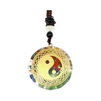 Colar De Pingente Geométrico De Resina Cristal Natural Colorido Joias De Pedra Multicolorida