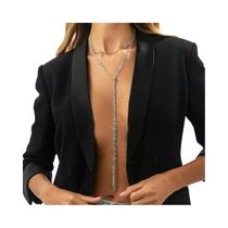 Colar De Pingente Longo Com Franjas De Lantejoulas Em Camadas, Joia De Moda Em Metal