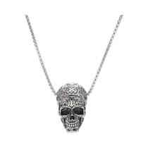 Colar de pingente vintage caveira punk hip-hop para homens, liga de aço, estilo retrô, joalheria Colar de pingente vintage caveira punk hip-hop para homens, liga de aço, estilo retrô, joalheria