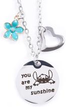 Colar de ponto anime ohana significa família pingente colar de desenho animado ponto cristal coração joias presentes para meninos e meninas