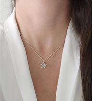 Colar de prata 925 estrela cravejada colorida diva