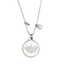 Colar de Prata 925 Flor de Lótus com com Madreperolas e Microzircônias