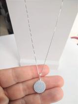 Colar de prata 925 medalha pai nosso