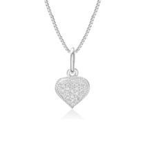 Colar de Prata 925 Mini Coração Cravejado