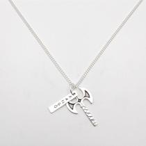 Colar de Prata 925 Orixás Xangô Patuá com Corrente Groumet 0,8mm