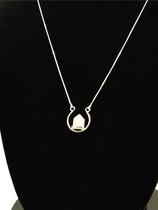 Colar de Prata 925 Pedra Natural Pingente Pendulo