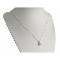 Colar de prata 925, pérola e zircão para mulheres