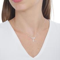 Colar de Prata 925 Pingente Mãe de Menina Colar de Prata 925 Pingente Mãe de Menina