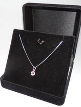 COLAR DE PRATA 925 PONTO DE LUZ 45cm REDONDO ROSA COLAR DE PRATA 925 PONTO DE LUZ 45cm REDONDO ROSA