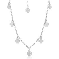 Colar de Prata 925 Trevos Pendurados