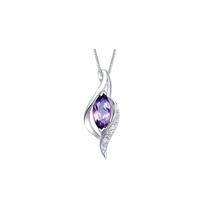 Colar de prata 925 Water Drop Amethyst para mulheres