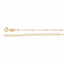 Colar de Prata Bolinha Revestida com Ouro 18K 33cm Extensor 40cm