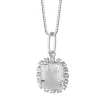 Colar de Prata Coleção Queens Cristal 8x10 e Zircônias Brancas 45cm
