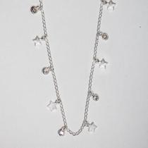 Colar de Prata Coleção Wishes Estrelas e Zircônias brancas 40cm mais 5cm de extensor