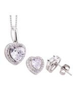 Colar de Prata com Coração Zircônia e Microzircônias Colar de Prata com Coração Zircônia e Microzircônias