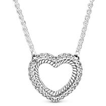 Colar de Prata Coração Aberto Em Tramas Colar de Prata Coração Aberto Em Tramas