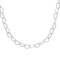 Colar de Prata Corações Entrelaçados 45cm