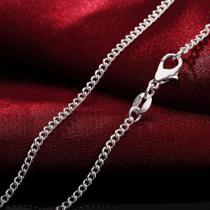 Colar De Prata Esterlina 925 Com Corrente De 2MM, 16-30 Polegadas, Para Mulheres E Homens, Joia De