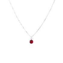 Colar de Prata Feminino Ponto de Luz Rubi Corrente Veneziana Colar de Prata Feminino Ponto de Luz Rubi Corrente Veneziana