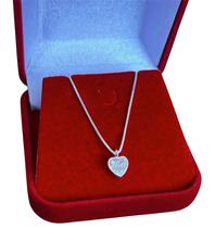 Colar de Prata Legítima Ponto de Luz Coração