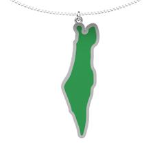 Colar de prata mapa de israel com resina 950