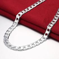 Colar de Prata Masculino 20/24 Polegadas - 8mm - Corrente Clássica