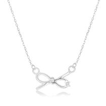 Colar de Prata Mini Lacinho e Mini Zircônia