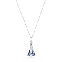 Colar de Prata Mini Nossa Senhora Zircônias Azuis Tamanho:45cm Colar de Prata Mini Nossa Senhora Zircônias Azuis Tamanho:45cm