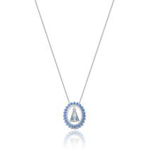 Colar de Prata Oval Azul Nossa Senhora Aparecida Colar de Prata Oval Azul Nossa Senhora Aparecida