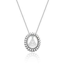 Colar de Prata Oval Branco Nossa Senhora Aparecida Colar de Prata Oval Branco Nossa Senhora Aparecida
