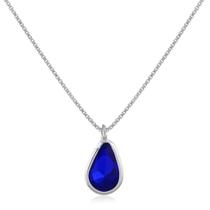 Colar de Prata Ponto de Luz Gota Azul