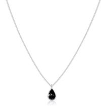 Colar de Prata Ponto de Luz Gota Preto Colar de Prata Ponto de Luz Gota Preto