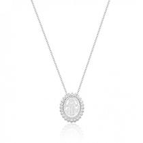 Colar de Prata São Bento Oval Zircônias Colar de Prata São Bento Oval Zircônias