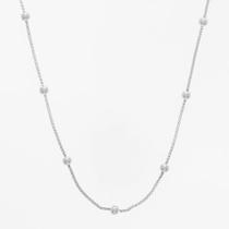 Colar de Prata Veneziana com Bolinhas 3.0mm 33cm extensor 40cm