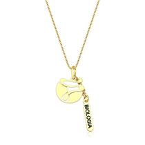 Colar de Profissão Biologia Folheado a Ouro 18k