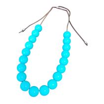 Colar de Resina Bolas Azuis Fashion