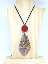 Colar de Resina Pedrinhas Color Colar de Resina Pedrinhas Color