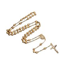 Colar De Rosário Católico Feminino Com Contas De 6MM, Corrente Com Crucifixo, Joia Religiosa Longa