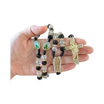 Colar De Rosário Com Contas De Cristal Verde, São Judas, Virgem Maria, Pingente De Cruz, Amuleto De