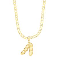 Colar de Soja Maciça na Corrente Groumet Revestido em Ouro