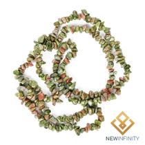 Colar de Unakita Fio de Cascalho Pedra Natural