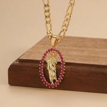 Colar De Zircônia Colorido, Design Versátil E Luxuoso, Pingente Personalizado Com Estilo Madonna Colar De Zircônia Colorido, Design Versátil E Luxuoso, Pingente Personalizado Com Estilo Madonna