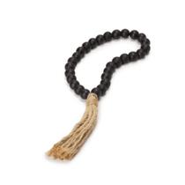 Colar Decorativo Bolas em Madeira Preto 4x35x4cm Mart